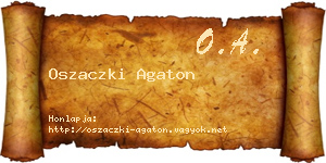 Oszaczki Agaton névjegykártya
